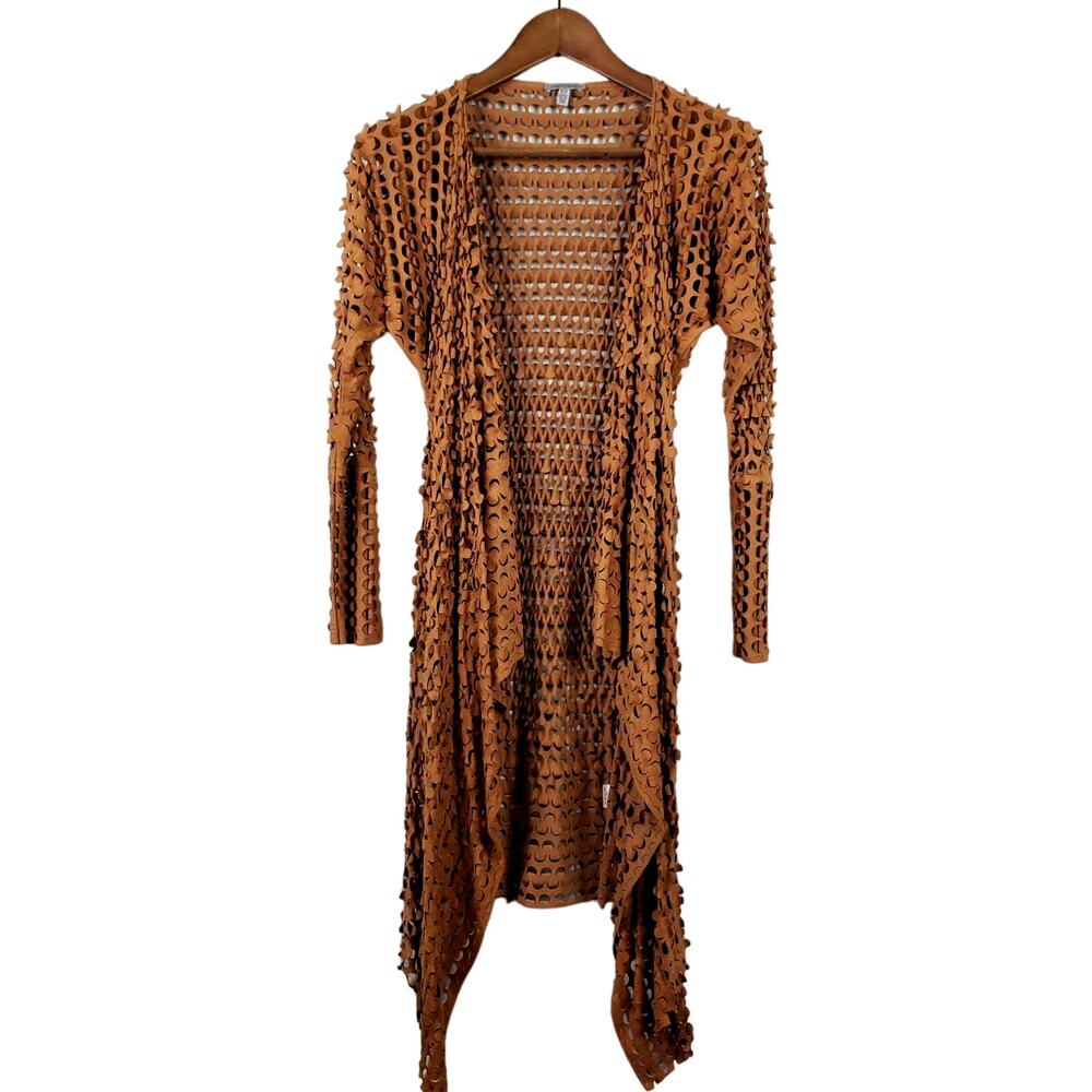 Linea Domani Perforated Duster Jacket Cutout Detail - M